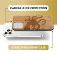 thumbnail image 6 of Case Yard Wooden Case Outside Soft TPU Silicone, Slim Fit Shockproof Wood Protective Phone Cover for Girls Boys Men and Women, Supports Wireless Charging Octopus Design case for iPhone-11-Pro, 6 of 7