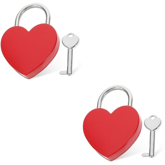 2 Pieces Outlet Socket Guard Heart Lock Small Padlock with Key Miss
