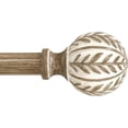 thumbnail image 2 of Boho Wood Curtain Rods for Windows 48 to 84 inch,1" Adjustable Heavy Duty Window Curtain Rod with Imitation Wood Grain Finials,Rustic Decorative Drapery Rods Set,Size:36-88'',Natural Wood, 2 of 9