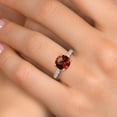thumbnail image 4 of Gem Stone King 14K Two Tone Gold Red Garnet and Lab Grown Diamond Engagement Ring for Women | 4.25 Cttw | Round 10MM | Gemstone January Birthstone | Size 8, 4 of 6