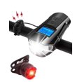 thumbnail image 1 of Juego de luces LED para bicicleta con velocímetro de bicicleta Mph, ordenador para bicicleta recargable por USB con timbre fuerte para bicicleta, odómetro impermeable para bicicleta y luz trasera, 1 of 5