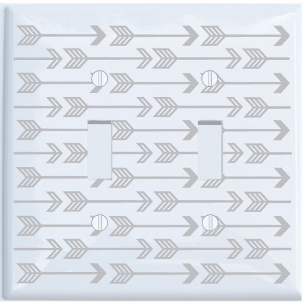 Double Toggle Grey Arrow Print Light Switch Plate And Outlet Covers Grey Woodland Nursery Decor For Baby Boys Or Girls Double Toggle Walmart Com Walmart Com