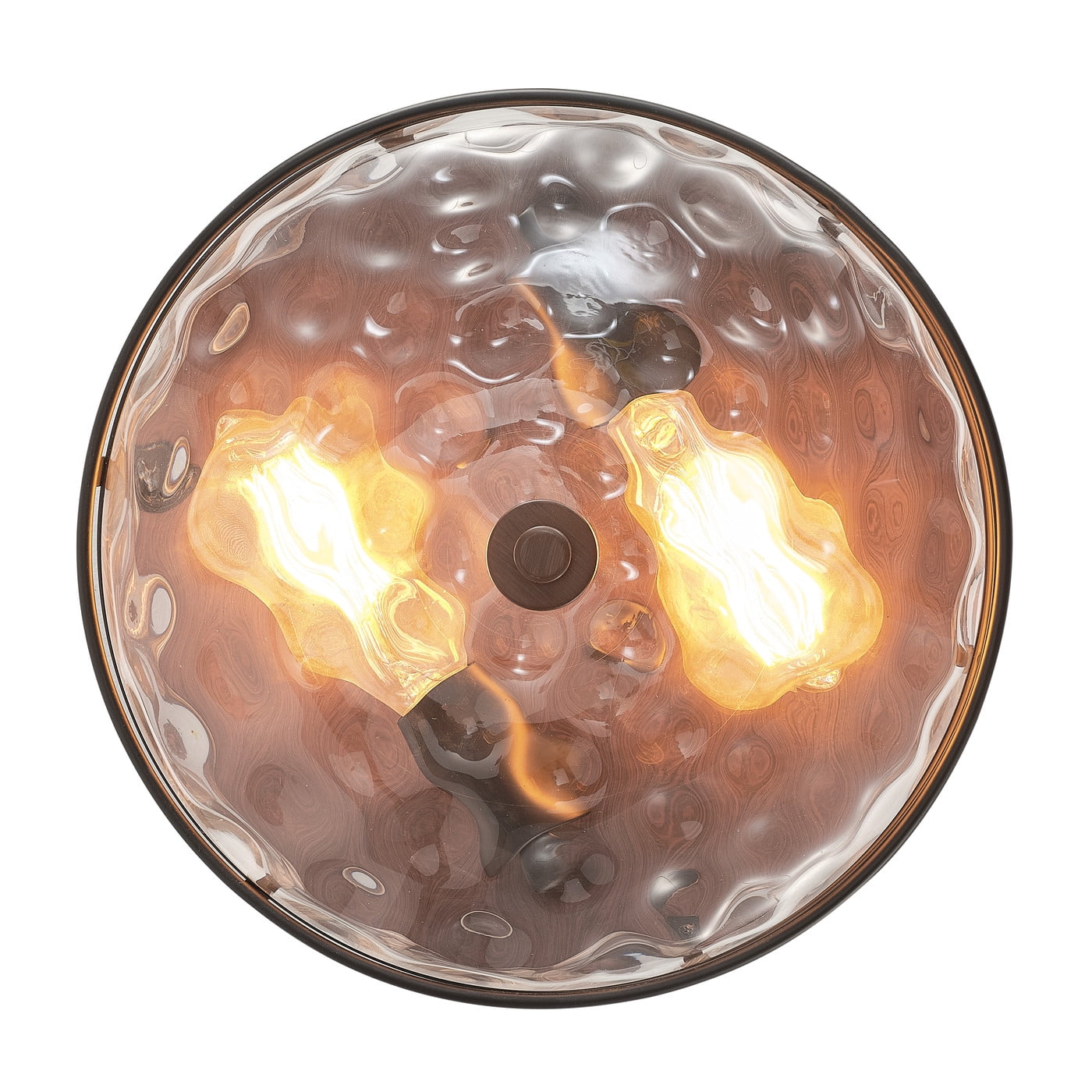Aiwen Unique Glass Shade Caged Flush Mount Ceiling Lamp Industrial Light Fixture