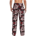 thumbnail image 3 of Xecao Snake And Rose Men's Straight Lounge Pajama Pants: The Ultimate in Comfortable Sleepwear, 3 of 9