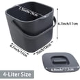 thumbnail image 2 of 4 Litre Kitchen Compost Bin with Handles for Countertop Food Scrap Collection.Dary Gray-4L-CA, 2 of 8