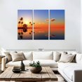 thumbnail image 3 of Elephant Stock Beach Hut And Palm Trees Wall Art - Horizontal Multi Panel Canvas - Living Room Wall Decor - Beach Multi Panel - Orange And Blue Decor - 74" x 48", 3 of 8