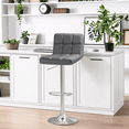thumbnail image 6 of Furmax Adjustable Armless Swivel Mid-Back Bar Stools, Gray (Set of 4), 6 of 9