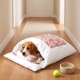 thumbnail image 6 of Japanese Style Pet Sleeping Bag Semi Enclosed Winter Warm Cat Dog Bed Removable Washable for Small to Medium Pets, Polyester, Pink XL, 1 Count, 6 of 6