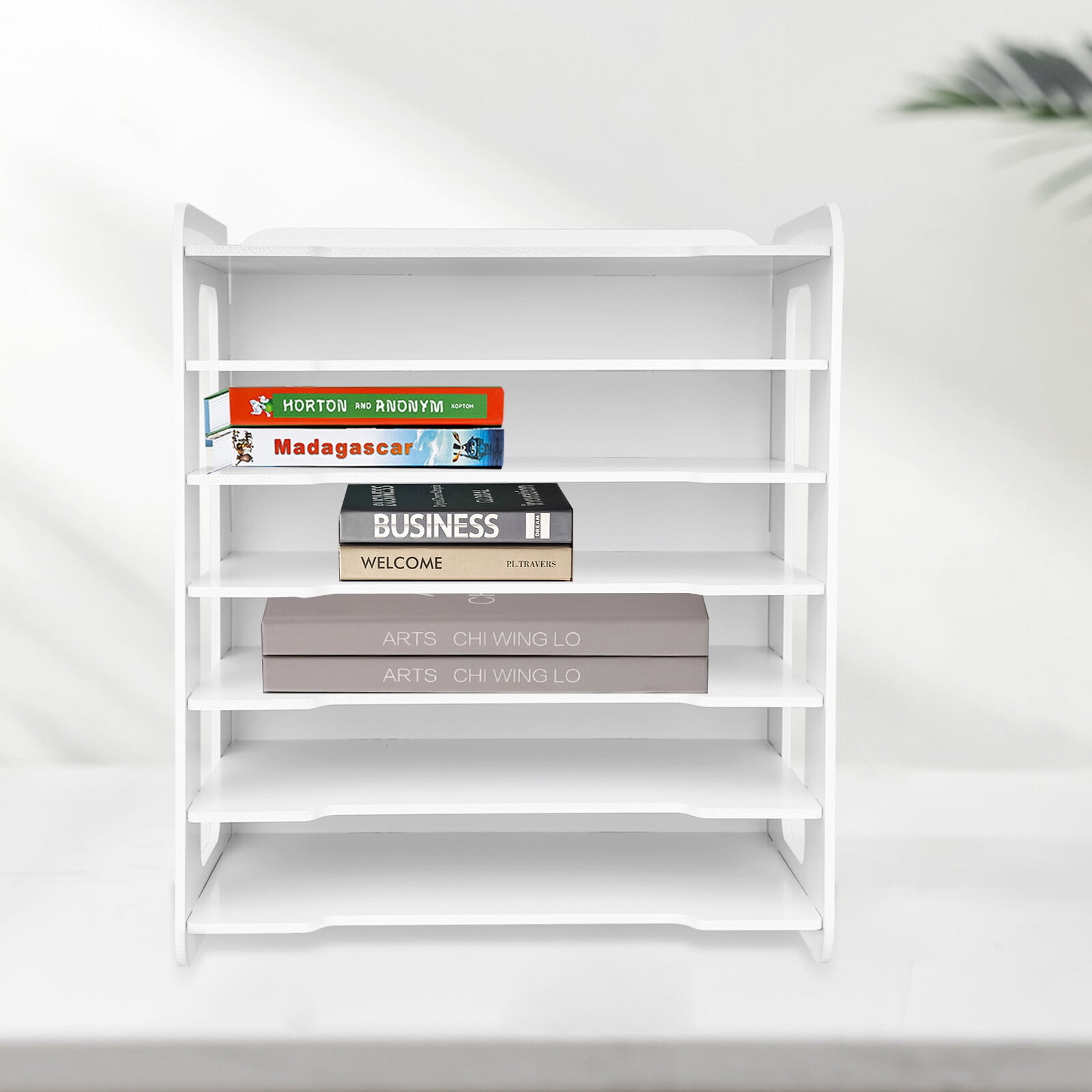 34*25*39cm 7 Tiers White Office Desk Desktop Organizers Accessories Letter Tray Paper Sorter Holder File Document Rack Shelf