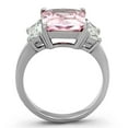 thumbnail image 3 of Silver Womens Ring Rose Pink High polished (no plating) 316L Stainless Steel Ring with AAA Grade CZ in Rose TK1224 TK1224, 3 of 4