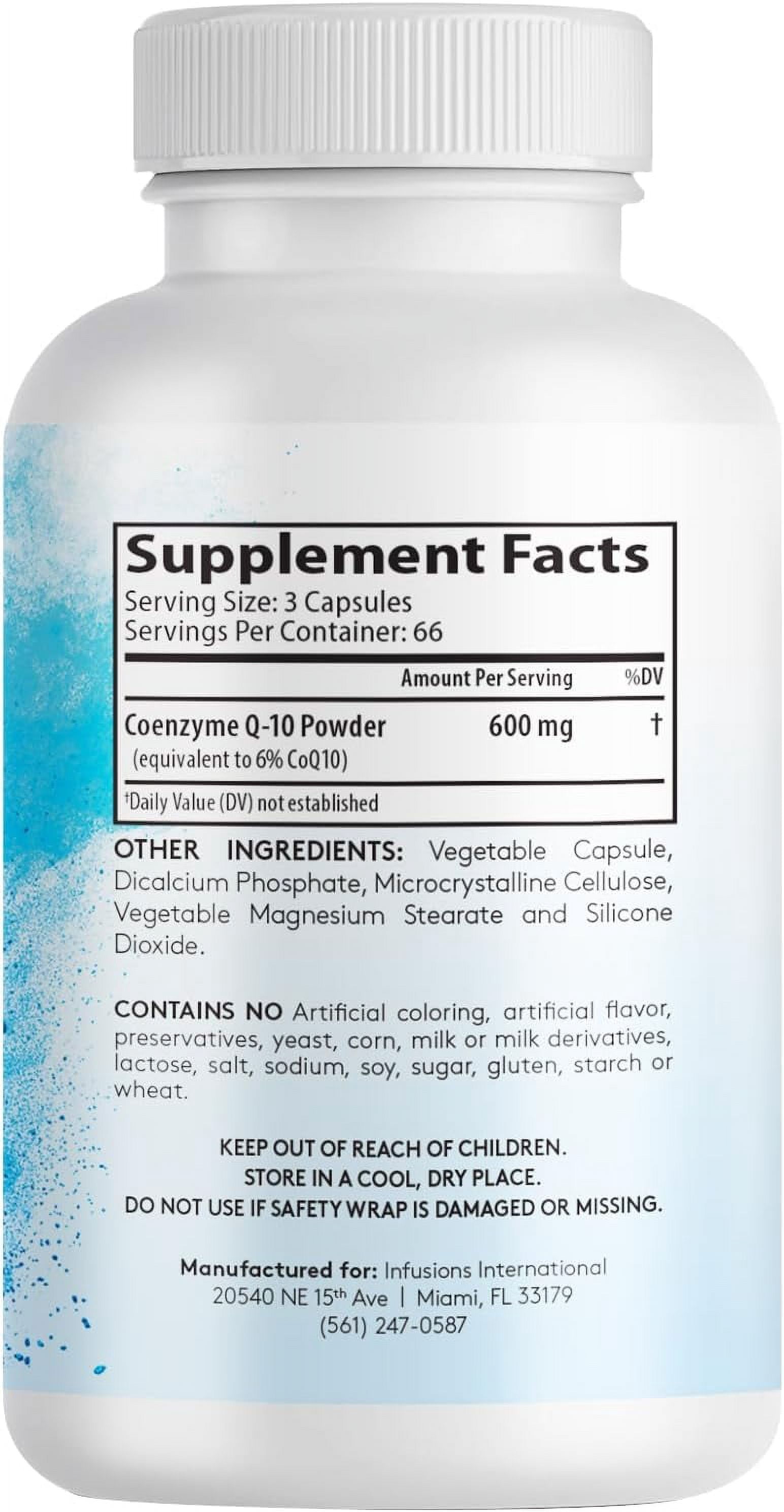 Maximum Strength Pure CoQ10 600mg 400 Capsules High Absorption Gluten Free Non-GMO - 2 Pack