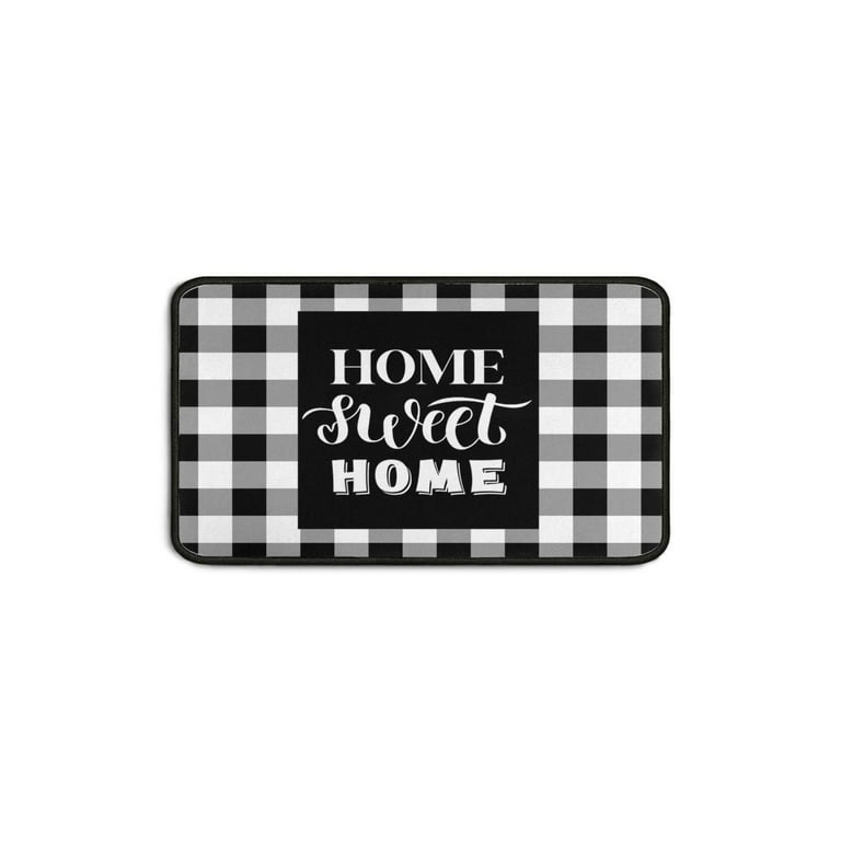 Buffalo Plaid Kitchen Rugs Set Sweet Home Farmhouse Decor Kitchen Mat Black  and White Rug, Water Absorb Christmas Kitchen Rug Checkerboard Rug for