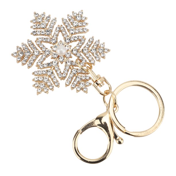 Colgante De Bolsos De Llaves De Copos De Nieve, Material De aleación De Zinc Premium Diseño De Broche De Langosta Con Llavero De Copo De Nieve Para Niñas Llave De Llave Colorido