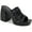 Black PU, variant on New York Womens Anika Faux Leather Peep-Toe Platform Sandals