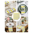 thumbnail image 3 of Yellow Grey Cloth Napkins Set of 8 Reusable Dinner Napkins, Farmhouse Watercolor Modern Geometric Cocktail Napkin Washable Table Napkins for Wedding/Holiday Party/Baby Shower 20"x20", 3 of 7
