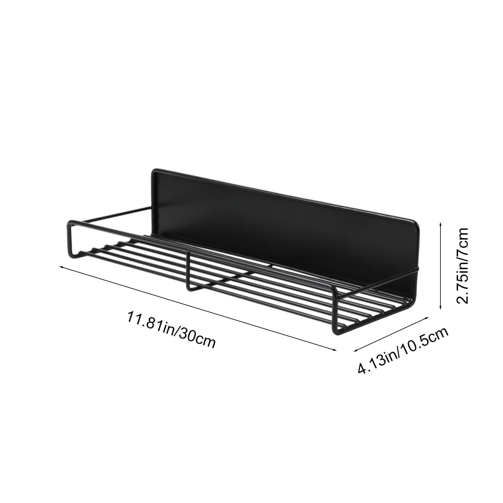 Magnetic Spice Rack for Refrigerator - Fridge Spice Organizer Magnetic Shelf No DriWaMounted Storage for Spice Bottles Jars Kitchen Organization Available in 2 Sizes Black