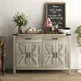thumbnail image 2 of HOMCOM Buffet avec 2 Tiroirs 2 Armoires de Rangement Buffet, Gris, 2 of 9