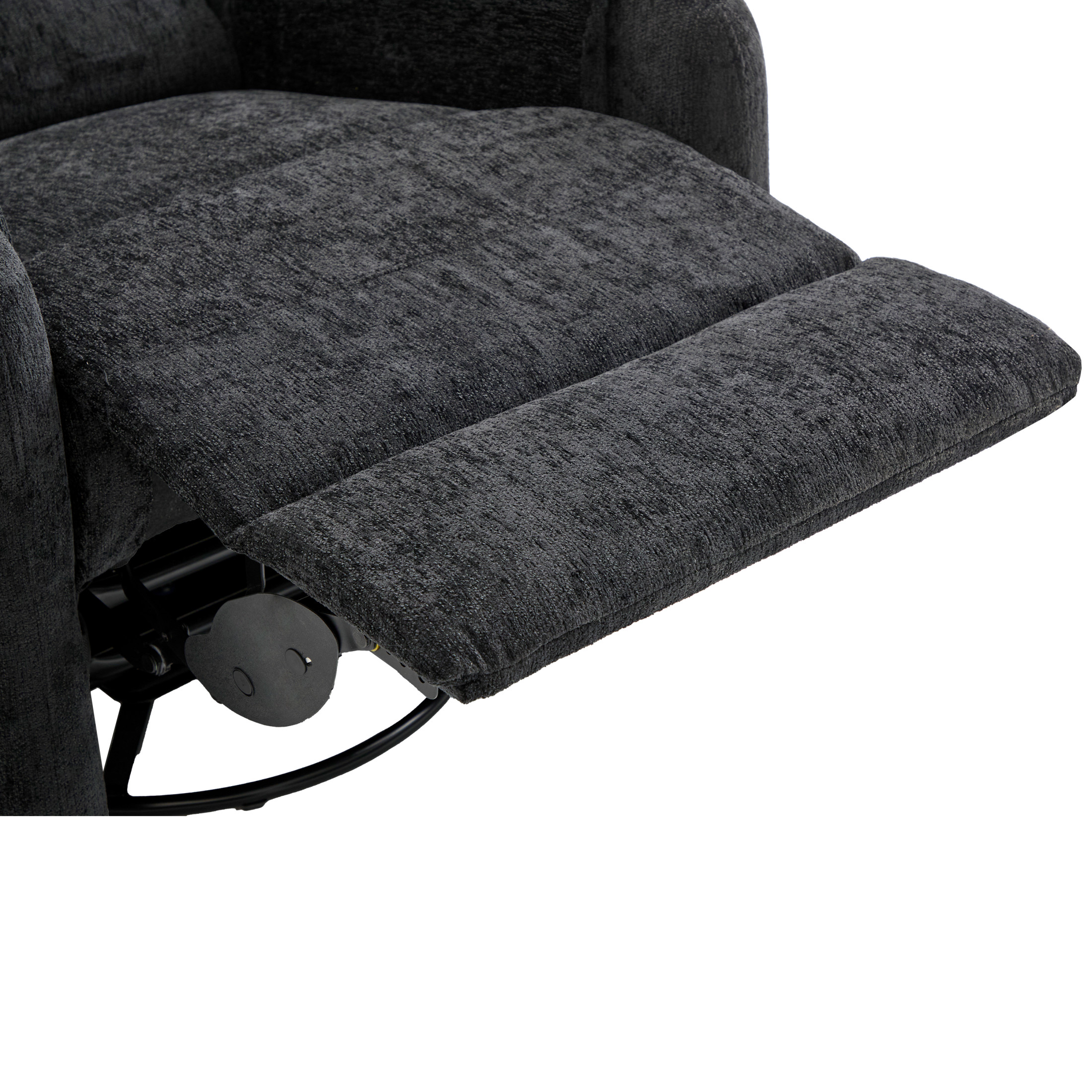 Christopher Knight Home Manual Recliner Chair with Massage, Swivel Rocker, Side Storage Pocket, Black