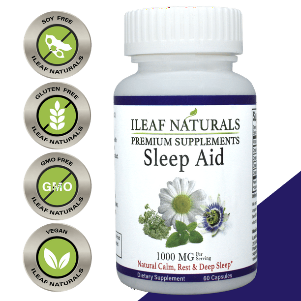Ileaf Naturals Sleep Aid with Organic Valerian Root 60 Veggie