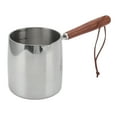 thumbnail image 3 of Butter Warmer Pot, Multipurpose 2 Pour Spouts Rustproof 450ML Stainless Steel Small Saucepan With Wooden Handle For Butter For Soups For Cheese, 3 of 8