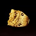 thumbnail image 3 of HOOUN Men's Auspicious coiled dragon 23K 24K THAI BAHT YELLOW GOLD Plated Ring, 3 of 5