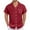 Red, variant on Afdoent Men's Casual Shirts Male Linen Shirt Relaxed Fit Cuban Collar Button Down Shirt With Pocket Breathable Summer Wear Comfortable Daily Outfit Classic Fit Summer Tops