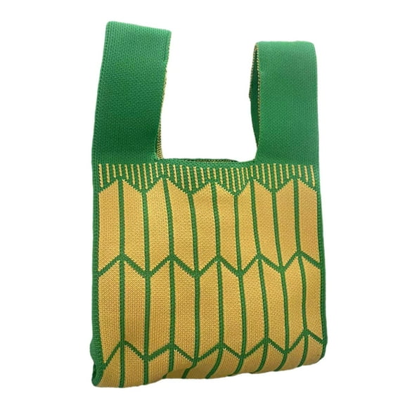 Abbraccia Shoulder Bag Women's Knit Tote Bag Pouch Open Top Handbag, Hobo Bag Crocheted Bags, Lightweight for Work Party Winter Outdoor green
