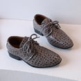 thumbnail image 7 of Hessimy Boys Leather Shoes Four Seasons New Pattern Pointed Low Heel Comfortable Lace Up Dress Dance Shoes Shoes Preschool Shoes Boys(Grey,10), 7 of 7