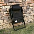 thumbnail image 2 of GVN Folding Chairs Patio Chairs Lawn Chair,Folding Patio Dining Chairs Set of 2 with Adjustable Sling Back, Camping Chair with Removable Headrest, Black, 2 of 10