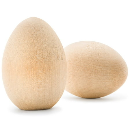 Display Wooden Crate (Unpainted Wooden Goose Eggs For Easter, Crafts, and Displays 3-1/4
