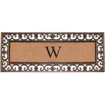 A1 Home Collections Outdoor Paisley Monogrammed W Doormat, Bronze/Black, 47.25 in x 17.71 in