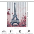 thumbnail image 2 of Eiffel Tower Shower Curtain , Enchanted Forest Scenic Bathroom Decor Sets, Waterproof Fabric with Hooks, 2 of 7