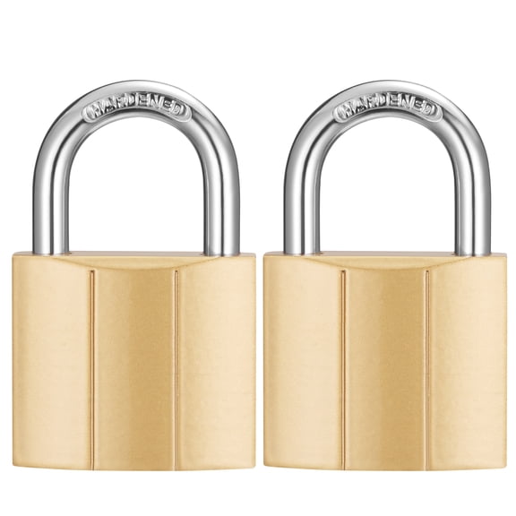 Puroma 2 Pack Keyed Alike Padlocks with 4 Keys, 1-1/4 inch (32mm) Small Padlock for Gym Locker, School, Cabinet, Toolbox and Storage Case, Hardened Steel Shackle