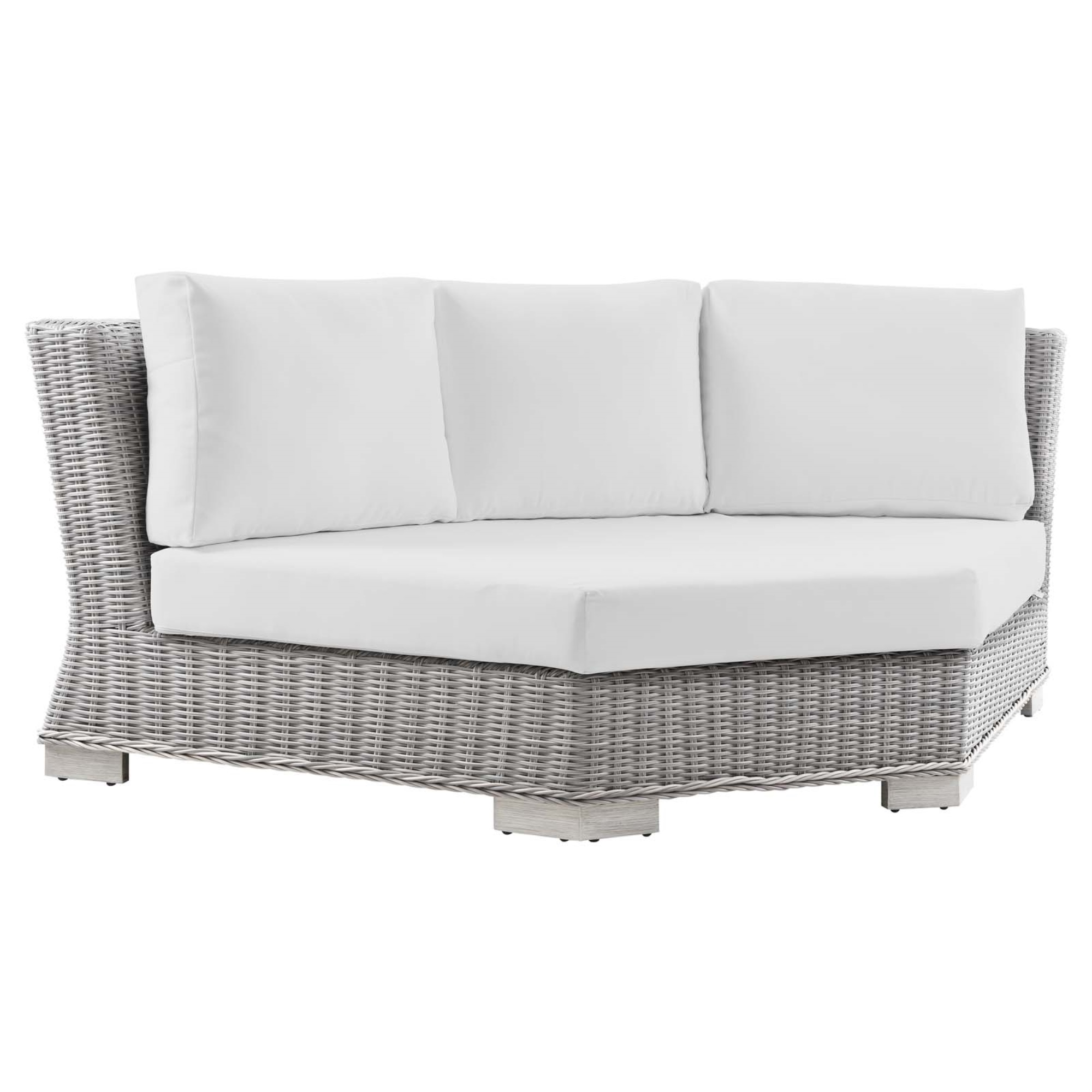 rattan rounded corner sofa