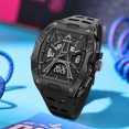 thumbnail image 3 of Men's Square Wrist Watch Silicone Sports Watch Waterproof Analog Digital Multifunction Clock, 3 of 6