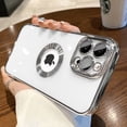 thumbnail image 1 of Funda transparente chapada de lujo para IPhone, 15, 14, 13, 12, 11 Pro Max, X, XS, XR, 7, 8 Plus, SE 2020, Protector de lente completo, cubierta suave, 1 of 4