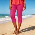 thumbnail image 4 of Noric Women's Capri Pants with Pockets Lace Hem Cropped Leggings Skinny Stretch Casual Summer Workout Yoga Pants, 4 of 4
