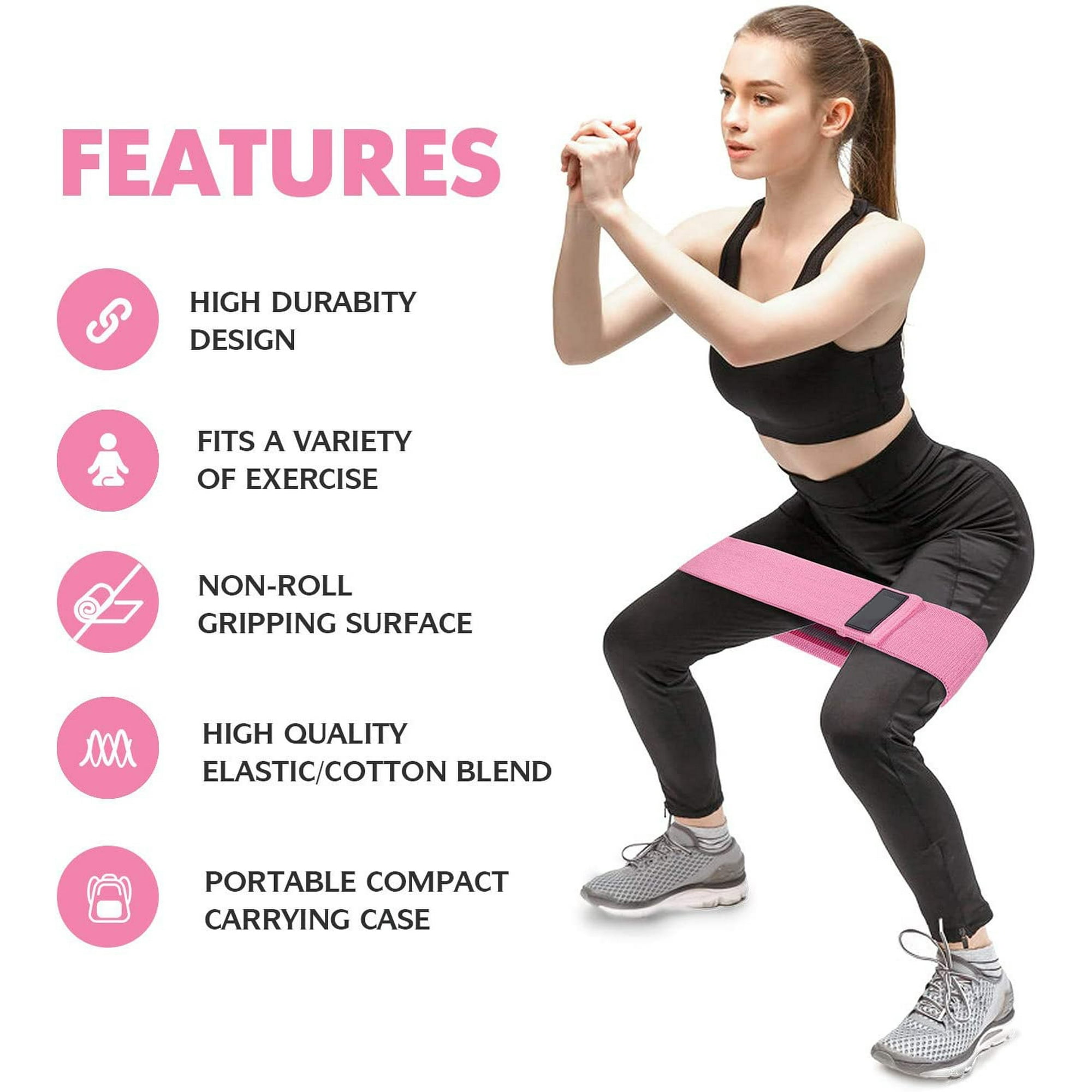 Booty Bands Set Adjustable Hip Band and Non Slip Fabric Resistance Band for Legs and Butt Walmart