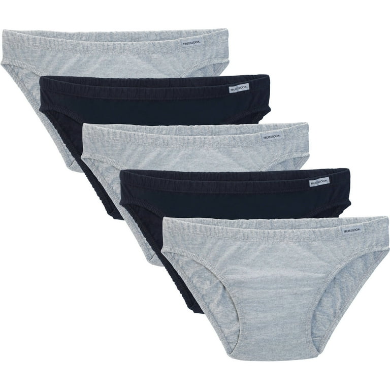 Men s Black and Grey Bikini Briefs 5 pack Walmart