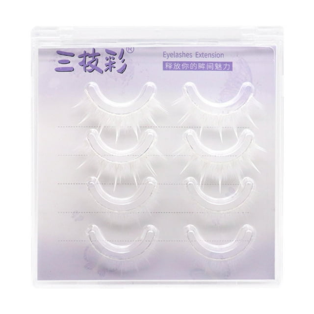 Pestañas postizas,Pestañas postizas blancas para cosplay,Pestañas de colores para Halloween,Pascua,herramientas de maquillaje,Pestañas blancas de aspecto natural para fiesta de
