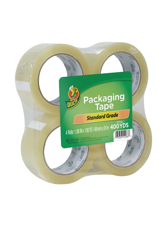 Duck Standard Packing Tape, 1.88 in x 100 yd, Clear, 4 Pack