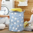 thumbnail image 5 of Patterned Linen Laundry Hamper - Large Open Top Fabric for Bedroom or Bathroom Breathable -Blend Material Durable and Easy to Clean Stylish Home Storage, 5 of 5
