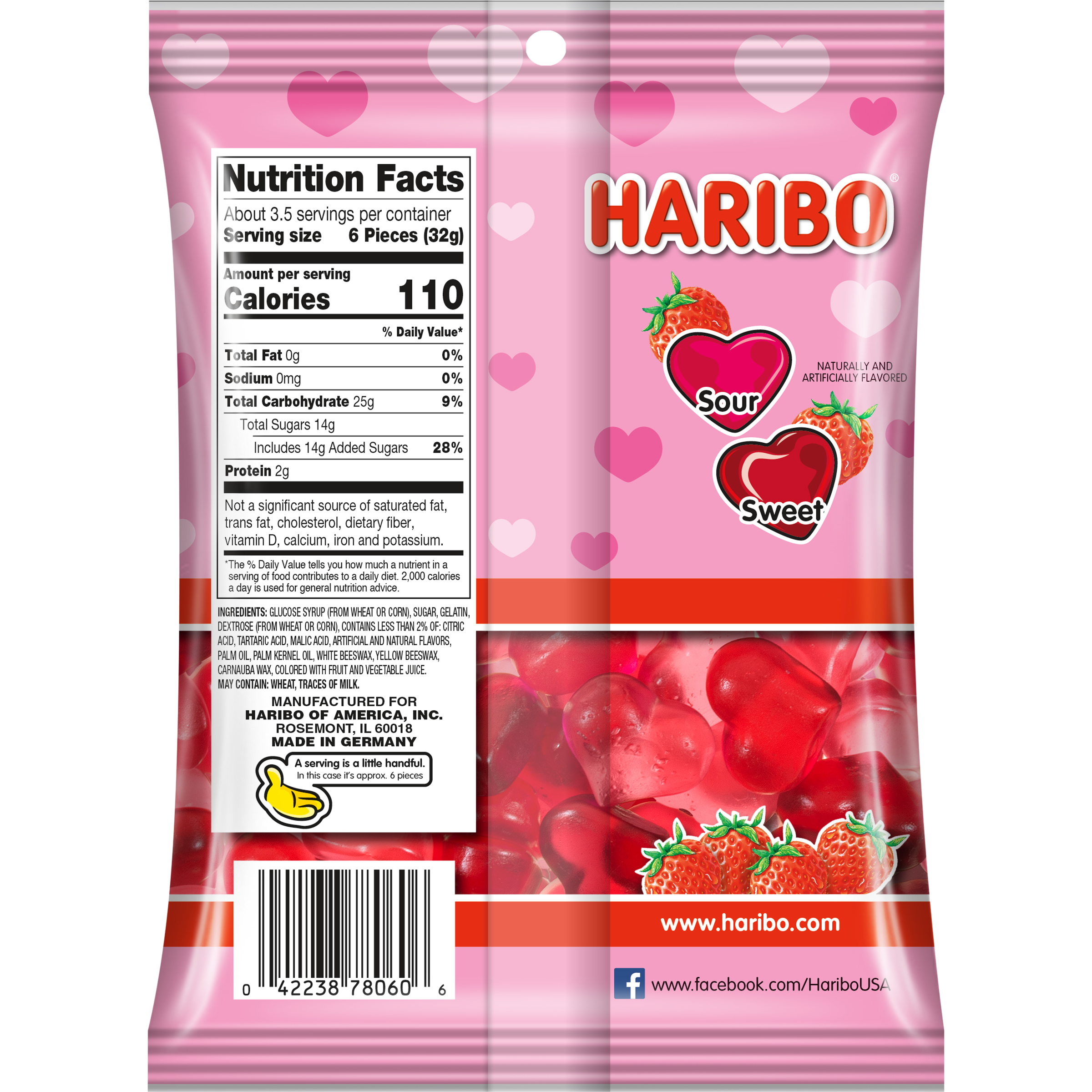 Haribo Valentine's Sweet and Sour Hearts - 4oz - image 3 of 6