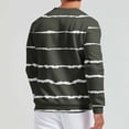 thumbnail image 4 of Penkiiy Mens Stripe Print Waffle Hoodless Sweatshirt Casual Long Sleeve Drawstring Waffle Knit Pullover Hoodless Sweatshirts Blouse M Dark Gray, 4 of 4
