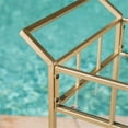 thumbnail image 4 of Afuera Living Modern Outdoor Iron and Glass Bar Cart in Gold, 4 of 17