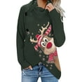 thumbnail image 2 of Pull de Noël pour Femmes Col Rond Cardigan d'Hiver Manches Longues Blouse Imprimée Graphique Mode Chandail en Molleton Mi-Longue Veste à Capuche Douce, 2 of 4