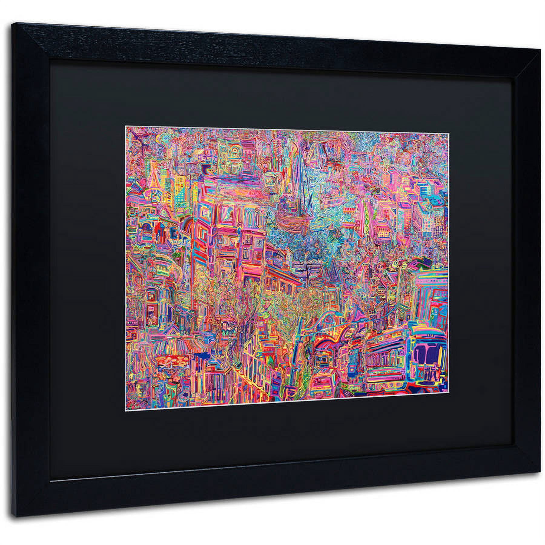 Trademark Fine Art "City" Canvas Art by Josh Byer, Black Matte, Black Frame