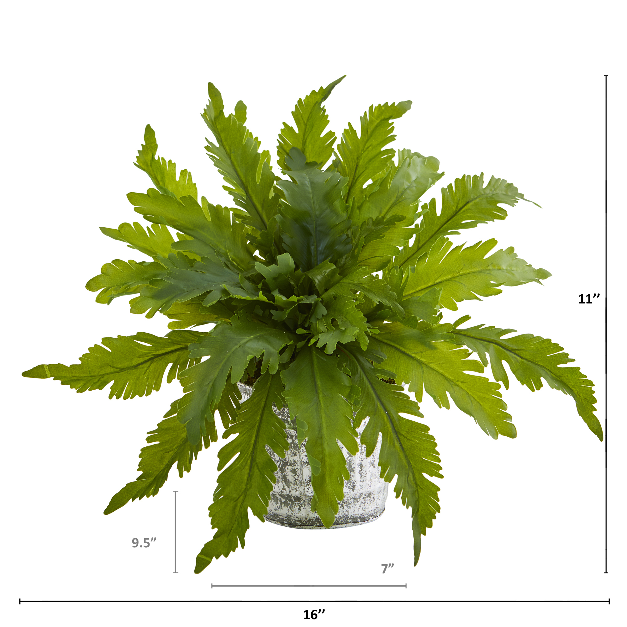 Nearly Natural Fern Artificial Plant in Vintage Hanging Planter