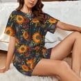 thumbnail image 6 of Womens Pajama Sets With Pocket, Sunflowers Yellow Lounge Sets Short Sleeve Sleepwear PJ Sets for Women, 6 of 6