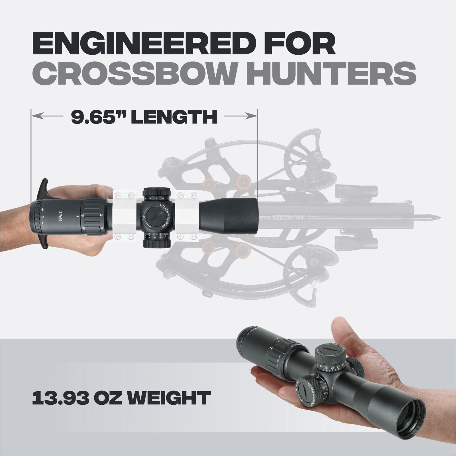 Ballista Falcon Flex 2-7x32 Crossbow Scope Adjustable Magnification and Illuminated Reticle